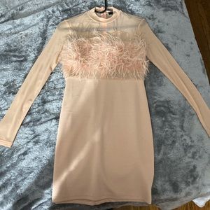 Akira Pink dress with feathers